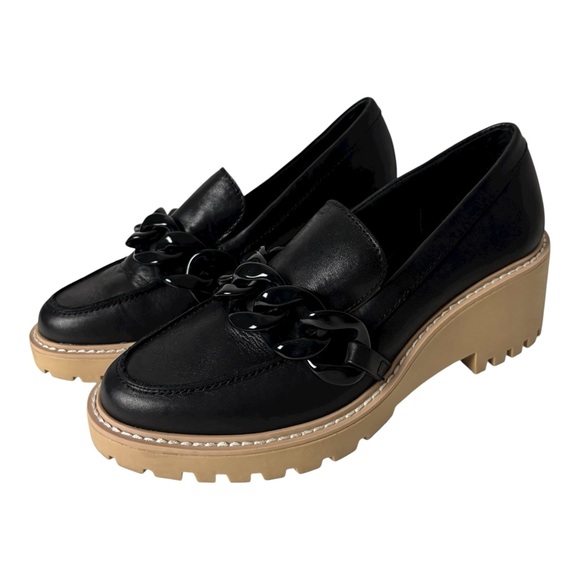 Dolce Vita Harris Platform Loafers chunky Chain Black Size 7.5 - Picture 3 of 8
